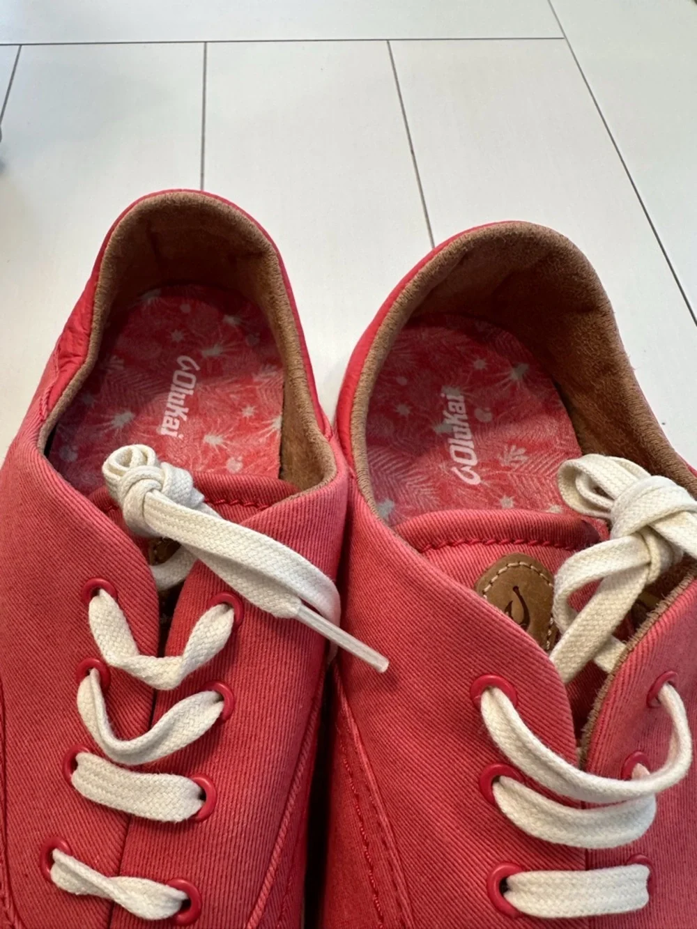 OluKai Pink Canvas Sneakers - Women's W9.5 New Without Box - Picture 11 of 12